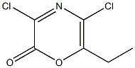 3,5-Dichloro-6-ethyl-2H-1,4-oxazin-2-one Struktur