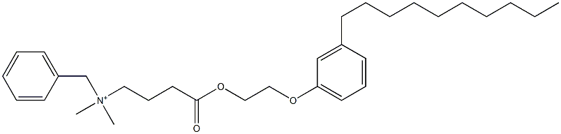 N,N-Dimethyl-N-benzyl-N-[3-[[2-(3-decylphenyloxy)ethyl]oxycarbonyl]propyl]aminium Struktur