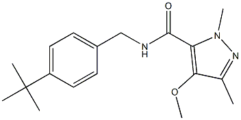 N-(4-tert-Butylbenzyl)-1,3-dimethyl-4-methoxy-1H-pyrazole-5-carboxamide Struktur