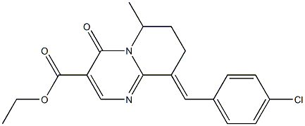 6,7,8,9-Tetrahydro-6-methyl-9-(4-chlorophenylmethylene)-4-oxo-4H-pyrido[1,2-a]pyrimidine-3-carboxylic acid ethyl ester Struktur