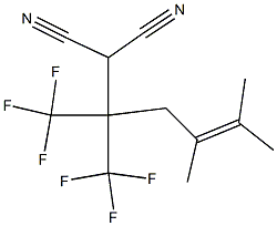 [1,1-Bis(trifluoromethyl)-3,4-dimethyl-3-pentenyl]malononitrile Struktur