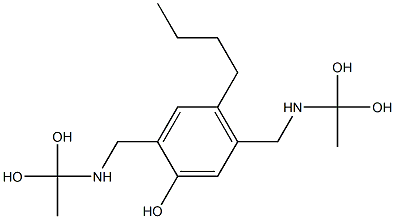 2,5-Bis[[(1,1-dihydroxyethyl)amino]methyl]-4-butylphenol Struktur