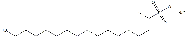 17-Hydroxyheptadecane-3-sulfonic acid sodium salt Struktur