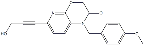 6-(3-Hydroxyprop-1-ynyl)-1-(4-methoxybenzyl)-1H-pyrido[2,3-b][1,4]oxazin-2(3H)-one Struktur