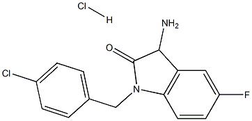 3-amino-1-(4-chlorobenzyl)-5-fluoro-1,3-dihydro-2H-indol-2-one hydrochloride Struktur