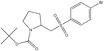 2-(4-Bromo-benzenesulfonylmethyl)-pyrrolidine-1-carboxylic acid tert-butyl ester Struktur