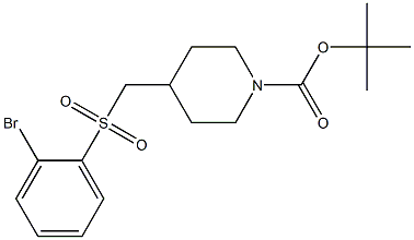 4-(2-Bromo-benzenesulfonylmethyl)-piperidine-1-carboxylic acid tert-butyl ester Struktur