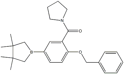 (2-(benzyloxy)-5-(3,3,4,4-tetramethylborolan-1-yl)phenyl)(pyrrolidin-1-yl)methanone Struktur