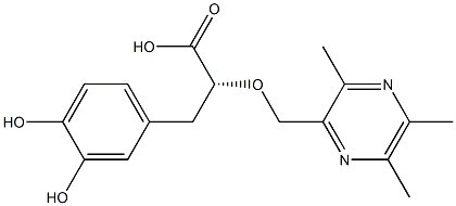 (R)-3-(3,4-dihydroxyphenyl)-2-((3,5,6-trimethylpyrazin-2-yl)methoxy)propanoic acid Struktur