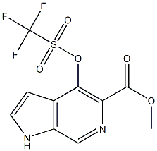 methyl 4-(trifluoromethylsulfonyloxy)-1H-pyrrolo[2,3-c]pyridine-5-carboxylate Struktur