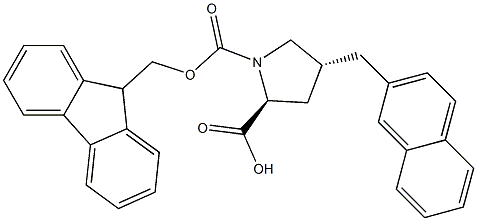 (2S,4R)-Fmoc-4-(naphthalen-2-ylmethyl)-pyrrolidine-2-carboxylic acid Struktur