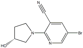 5-bromo-2-((R)-3-hydroxypyrrolidin-1-yl)pyridine-3-carbonitrile Struktur