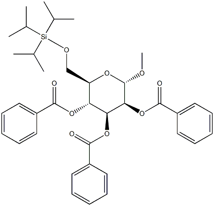 Methyl 2,3,4-tri-O-benzoyl-6-O-triisopropylsilyl-a-D-mannopyranoside Struktur