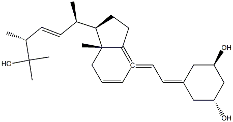 (1R,3R)-5-((E)-2-((1R,3aS,7aR)-1-((2R,5R,E)-6-hydroxy-5,6-dimethylhept-3-en-2-yl)-7a-methyldihydro-1H-inden-4(2H,5H,6H,7H,7aH)-ylidene)ethylidene)cyclohexane-1,3-diol Struktur