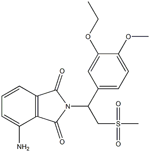 4-amino-2-(1-(3-ethoxy-4-methoxyphenyl)-2-(methylsulfonyl)ethyl)isoindoline-1,3-dione Struktur