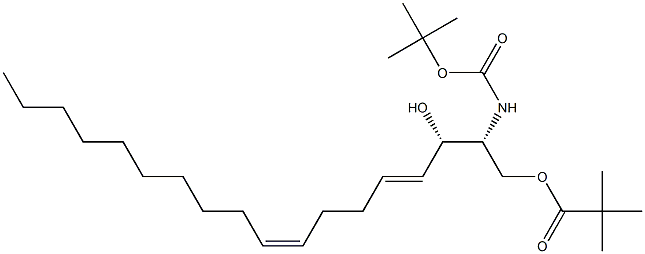 (2R,3S,4E,8Z)-2-((tert-Butoxycarbonyl)amino)-3-hydroxyoctadeca-4,8-dien-1-yl Pivalate Struktur