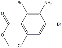 3-Amino-2,4-dibromo-6-chloro-benzoic acid methyl ester Struktur