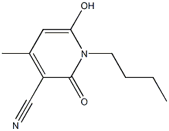 3-cyano-4-methyl-6-hydroxy-N-butylpyridone Struktur