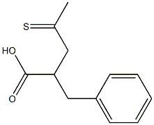 3-thioacetyl-2-benzylpropionic acid Struktur