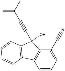 9-hydroxy-9-(3-methylbut-3-en-1-ynyl)-9H-fluorene-1-carbonitrile Struktur