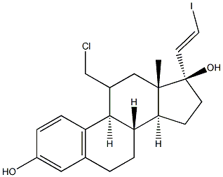 17-(2-iodovinyl)-11-chloromethylestradiol Struktur