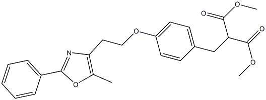 dimethyl 4-(2-(5-methyl-2-phenyl-4-oxazolyl)ethoxy)benzylmalonate Struktur