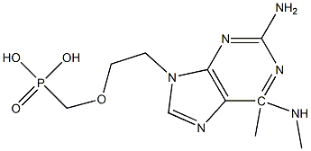 9-(2-(phosphonomethoxy)ethyl)-N(6)-dimethyl-2,6-diaminopurine Struktur