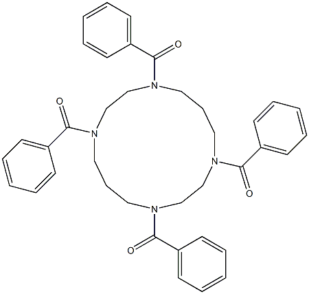 1,4,8,11-TETRABENZOYL-1,4,8,11-TETRAAZACYCLOTETRADECANE Struktur