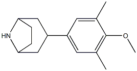 3-(4-methoxy-3,5-dimethylphenyl)-8-azabicyclo[3.2.1]octane Struktur