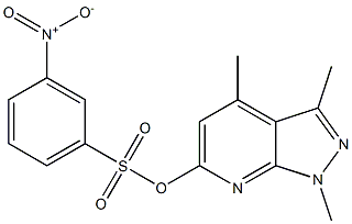 1,3,4-TRIMETHYL-1H-PYRAZOLO[3,4-B]PYRIDIN-6-YL 3-NITROBENZENESULFONATE Struktur