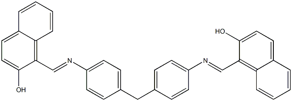 1-({[4-(4-{[(2-hydroxy-1-naphthyl)methylidene]amino}benzyl)phenyl]imino}met hyl)-2-naphthol Struktur