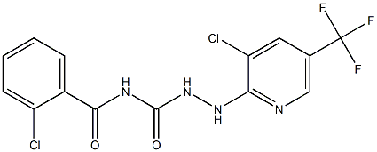 N1-(2-chlorobenzoyl)-2-[3-chloro-5-(trifluoromethyl)-2-pyridyl]hydrazine-1-carboxamide Struktur