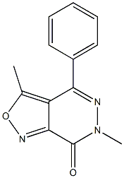 3,6-dimethyl-4-phenyl-6,7-dihydroisoxazolo[3,4-d]pyridazin-7-one Struktur