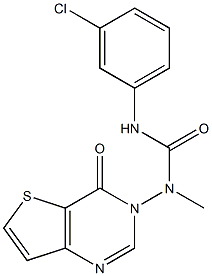 N'-(3-chlorophenyl)-N-methyl-N-(4-oxo-3,4-dihydrothieno[3,2-d]pyrimidin-3-y l)urea Struktur