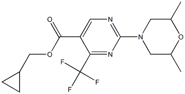 cyclopropylmethyl 2-(2,6-dimethylmorpholino)-4-(trifluoromethyl)pyrimidine-5-carboxylate Struktur