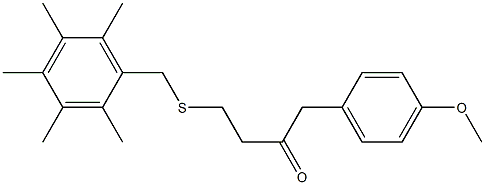 1-(4-methoxyphenyl)-4-[(2,3,4,5,6-pentamethylbenzyl)sulfanyl]-2-butanone Struktur