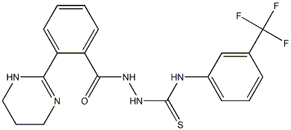 N1-[3-(trifluoromethyl)phenyl]-2-[2-(1,4,5,6-tetrahydropyrimidin-2-yl)benzoyl]hydrazine-1-carbothioamide Struktur