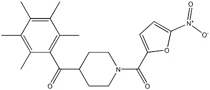 {1-[(5-nitro-2-furyl)carbonyl]-4-piperidyl}(2,3,4,5,6-pentamethylphenyl)methanone Struktur