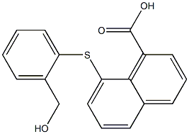 8-{[2-(hydroxymethyl)phenyl]thio}-1-naphthoic acid Struktur