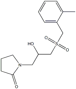 1-{2-hydroxy-3-[(2-methylbenzyl)sulfonyl]propyl}-2-pyrrolidinone Struktur