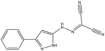 2-[2-(3-phenyl-1H-pyrazol-5-yl)hydrazono]malononitrile Struktur