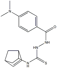 N1-bicyclo[2.2.1]hept-5-en-2-yl-2-[4-(dimethylamino)benzoyl]hydrazine-1-carbothioamide Struktur