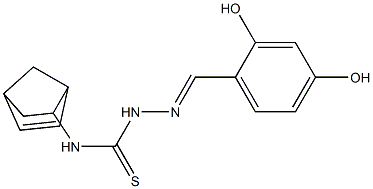 N1-bicyclo[2.2.1]hept-5-en-2-yl-2-(2,4-dihydroxybenzylidene)hydrazine-1-car bothioamide Struktur