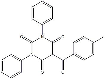 5-(4-methylbenzoyl)-1,3-diphenylhexahydropyrimidine-2,4,6-trione Struktur