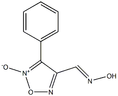 4-(hydroxyiminomethyl)-3-phenyl-1,2,5-oxadiazol-2-ium-2-olate Struktur