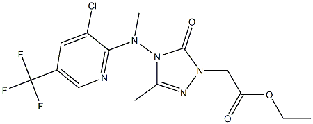 ethyl 2-{4-[[3-chloro-5-(trifluoromethyl)-2-pyridinyl](methyl)amino]-3-methyl-5-oxo-4,5-dihydro-1H-1,2,4-triazol-1-yl}acetate Struktur