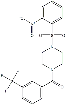 {4-[(2-nitrophenyl)sulfonyl]piperazino}[3-(trifluoromethyl)phenyl]methanone Struktur