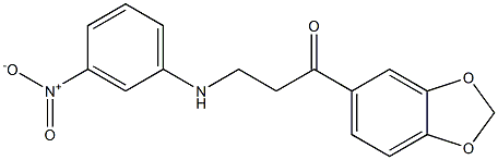 1-(1,3-benzodioxol-5-yl)-3-(3-nitroanilino)-1-propanone Struktur