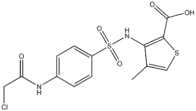 3-[({4-[(2-chloroacetyl)amino]phenyl}sulfonyl)amino]-4-methylthiophene-2-ca rboxylic acid Struktur