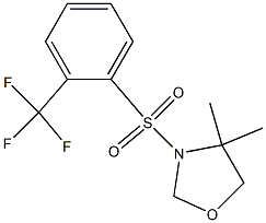 4,4-dimethyl-3-{[2-(trifluoromethyl)phenyl]sulfonyl}-1,3-oxazolane Struktur